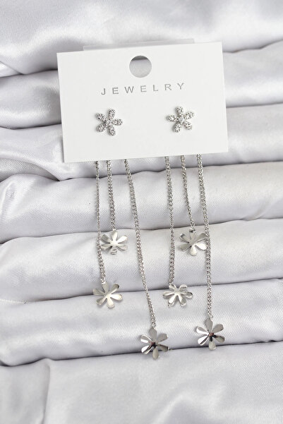 shopwave أقراط نسائية متدلية من النحاس الفضي طراز باباتيا - TJ-BKP11466