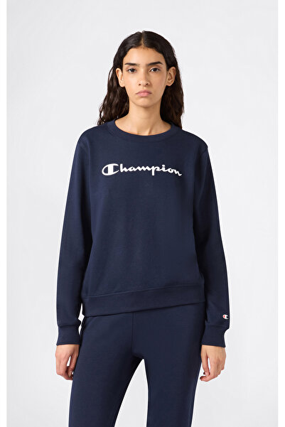 Champion Script Shop Crewneck Sweatshirt Lacivert Kadın Sweatshirt - 118427-B...
