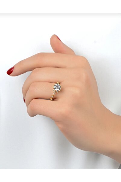 Özaydın 3.20 (gram) prenses model tektaş yüzük 22 ayar altın