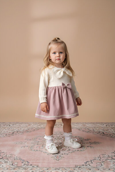 Bebedexs plus FİYONKLU ETEĞİ KETEN ELBİSE