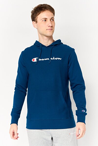 Champion هودي رجالي رياضي بأكمام طويلة مناسب للخارج، أزرق داكن