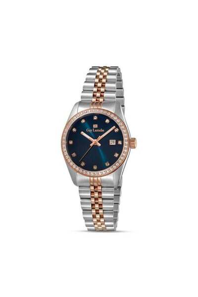 Guy Laroche Rosalie Blue Dial Silver-Rose Gold Metal Bracelet Analog Watch fo...