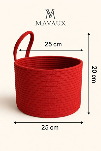 MaVaux Asep Hanging Rope Hand-Woven Bathroom Basket 25X20Cm Wall-Mountable Multi-Purpose Organizer and Storage