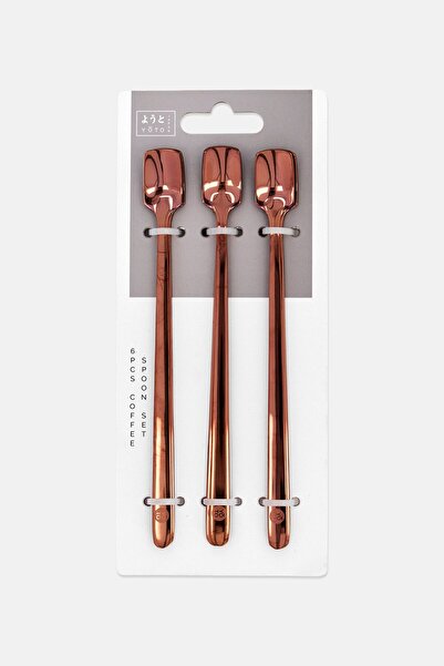 YOTO 6 Pcs Stainless Steel Coffee Spoon Set, Bronze