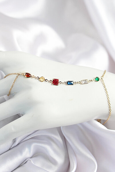 shopwave حجر الزركون الملون النحاسي Y موديل ذهبي اللون شاهمران للنساء - TJ-SN684