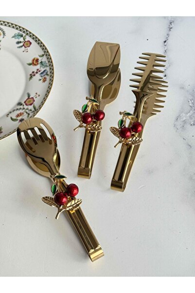 ROSSEV Cherry 3-Piece Tongs Set