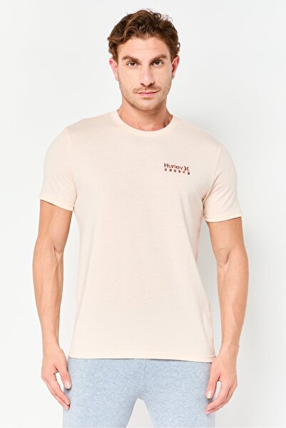 Hurley Men Sportswear Fit Short Sleeve Outdoor T-Shirt, Peach
