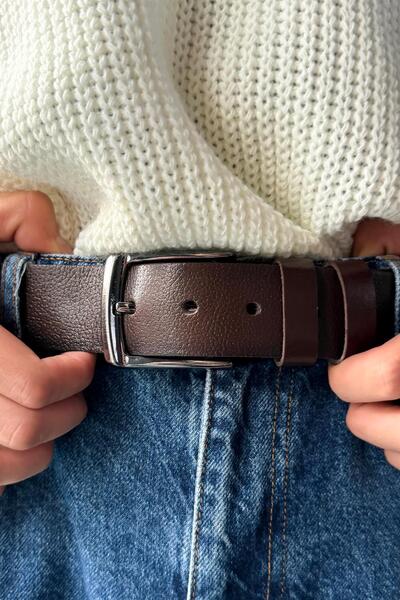 Flaw Wear حزام جلد أساسي بني