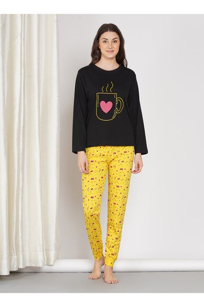 LAUREN SMITH Women's Pajama Set Full Sleeve Top with pants 2 Piece Sleepwear Cotton Ladies Soft Pjs Lounge Set