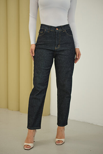 LOCCO Women's Wash Pattern Trousers Navy Blue