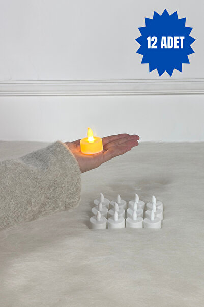 AZREN STORE Beyaz Led Mum, Led Işıklı Konsept Hediyelik,Doğum Günü,Sürpriz Ku...