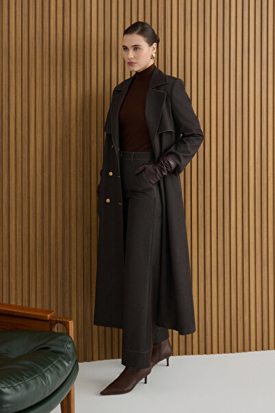 Aker Kahverengi Denim Görünümlü Pantolon