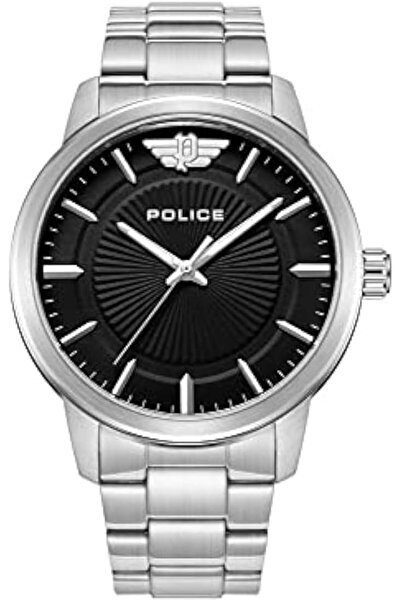 Police ساعة راهو الرجالية التناظرية بسوار من الفولاذ المقاوم للصدأ 41 مم