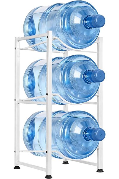 BLOOMING TIME رف ثلاثي الطبقات لأباريق المياه، حامل زجاجات مياه سعة 5 جالون، ...