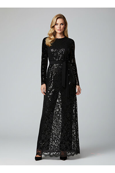 JAVERA Tulum Elbise Payetli Uzun Kollu