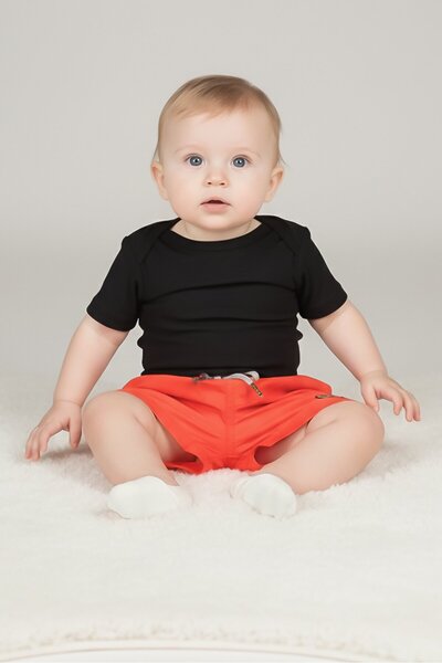 For The Black Toddlers Boy Drawstring Brand Logo Shorts, Red