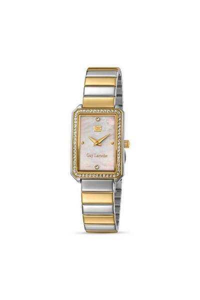 Guy Laroche Deborah White Dial Silver-Gold Metal Bracelet Analog Watch for Wo...
