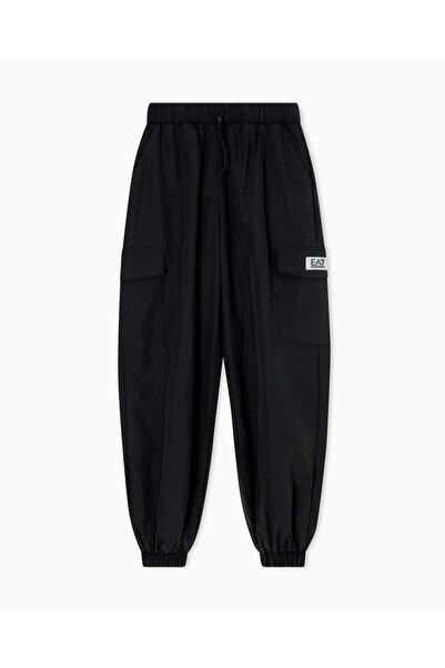 EA7 Kadın Siyah Bol Kesimli Kargo Pantolon 7W000410_AF16217_UC001