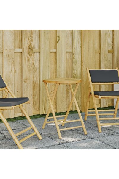 vidaxl Folding Garden Table Ø55x75 cm Bamboo