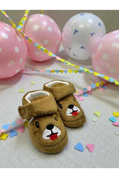 Marblestone Baby Brown Dog Figured Cirt Cirtli Plush Slippers Soft Non-Slip S...