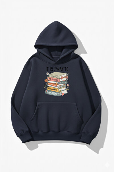 uyguntarz Hanorac unisex cu textura moale Its Okay cu imprimeu Design supradi...