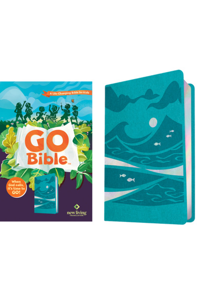 Tyndale Kids Biblia NLT Go pentru copii (Leatherlike, Teal Ocean): O Biblie c...