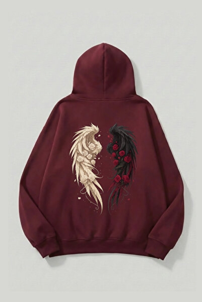 uyguntarz Φούτερ με κουκούλα Unisex με μαλακή υφή Rose Wing με τύπωμα Design ...