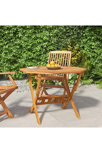 vidaxl Folding Garden Table 90x75 cm Solid Wood Acacia