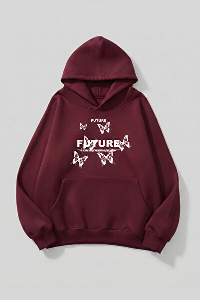 uyguntarz Φούτερ με κουκούλα Unisex με μαλακή υφή Future Butterfly με τύπωμα ...