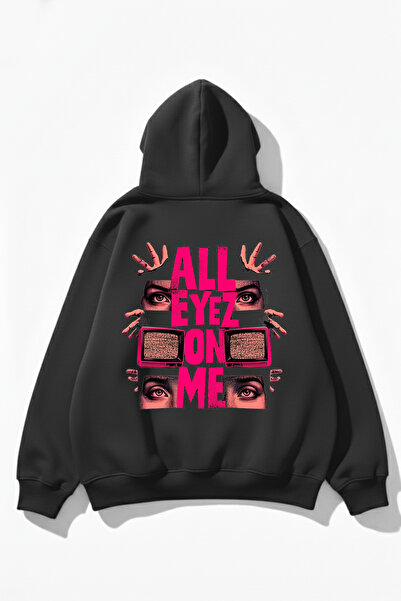 uyguntarz Φούτερ με κουκούλα με oversized κλωστές Unisex με μαλακή υφή All Ey...