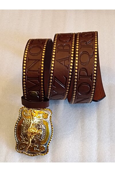 Butik Tülin Unisex Authentic Faux Leather Coffee Letter Alphabet Print Patter...