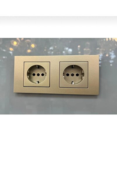 GE OVİVO GRANO ÇERÇEVE PRİZ İKİLİ SET TİTANYUM