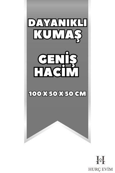 HURCEVİM 1 Adet Antrasit Çizgili Yorgan Hurcu 100x50x50 cm | Ekstra Dayanıklı Hurç - Organizer