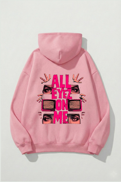 uyguntarz Φούτερ με κουκούλα με oversized κλωστές Unisex με μαλακή υφή All Ey...