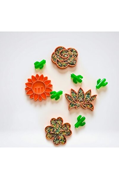 OEM Set de tăvi de joacă senzoriale, 4 flori cu imprimeu 3D