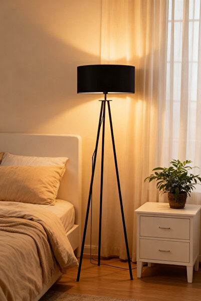 DIDA Retro LED Floor Lamp Tricolor Light Tripod Suitable for Living Room and ...