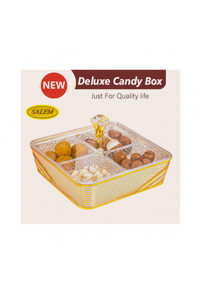 ALKHANBASHI Acrylic Candy Bowl with Cover – Elegant Clear Storage Bowl (19 × 19 × 19 cm)