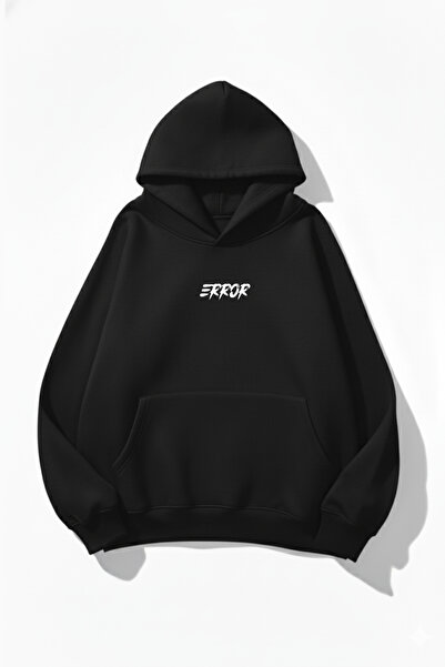 uyguntarz Hanorac unisex cu textura moale Error cu imprimeu Design supradimen...