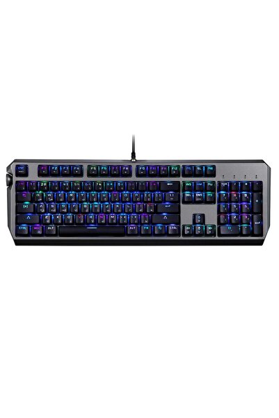 porodo Gaming Mechanical Keyboard with Metal Build, RGB Lighting, Volume Knob & 104 Keys