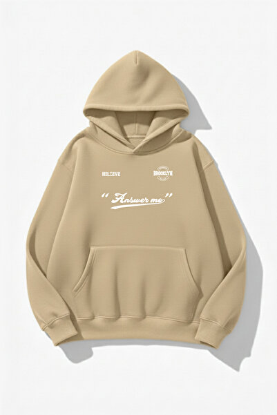 uyguntarz Hanorac unisex cu textura moale Answer Me cu imprimeu Design suprad...