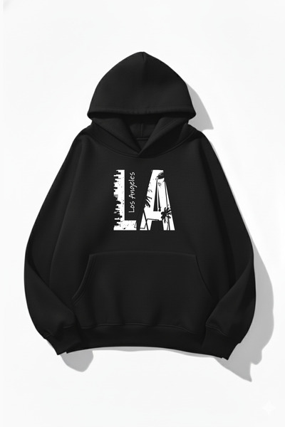 uyguntarz Φούτερ με κουκούλα με oversized κλωστές, με μαλακή υφή, Los Angeles...