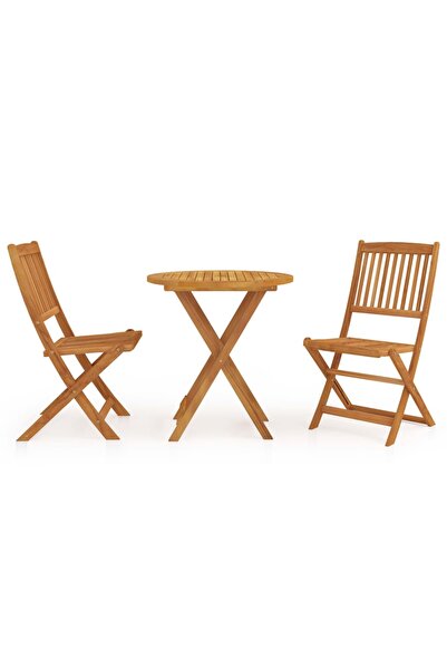 vidaxl Set mobilier grădină, pliabil, 3 piese, lemn masiv acacia