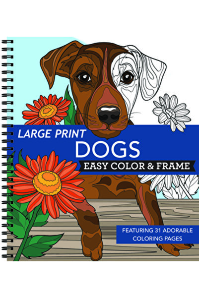 New Seasons Large Print Easy Color & Frame - Dogs (Stress Free Coloring Book)