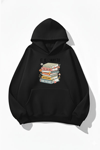 uyguntarz Hanorac unisex cu textura moale Its Okay cu imprimeu Design supradi...