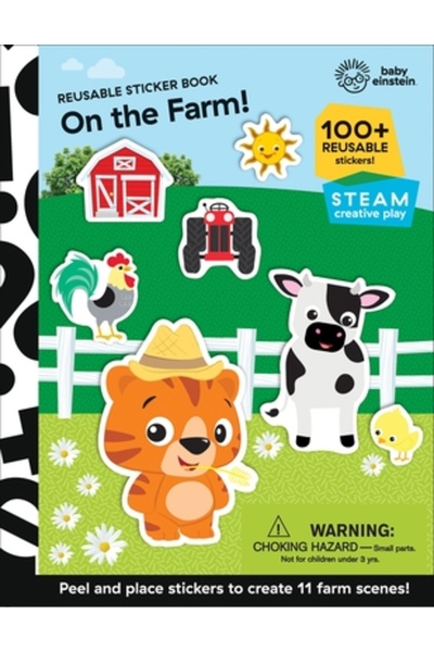 pi kids Bebelușul Einstein: La fermă!: Carte cu stickere reutilizabile