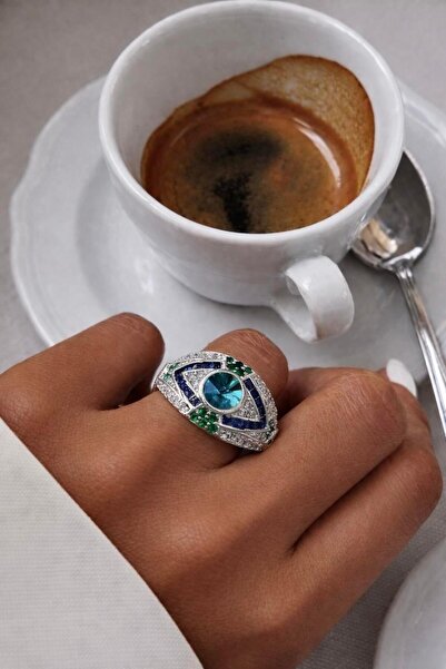 neslyaccessories Statement Series – Adjustable Azur Gaze Ring (Silver)