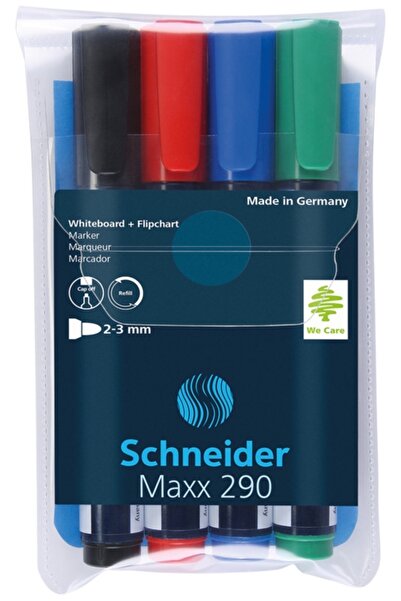 SCHNEIDER Marker whiteboard 290, 4 culori/set
