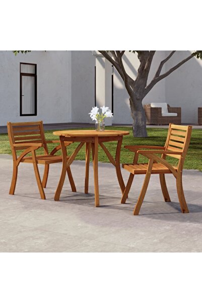 vidaxl Garden Table Ø 85 cm Solid Wood Acacia