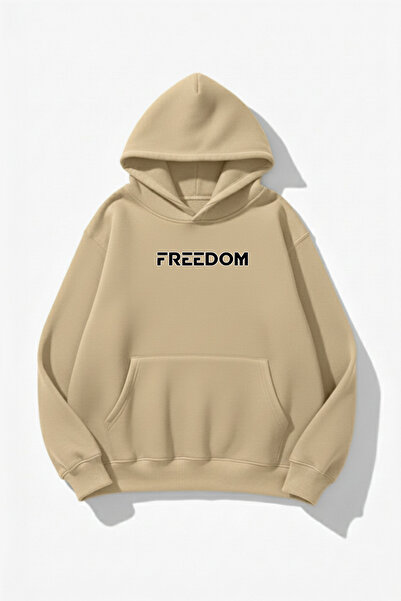 uyguntarz Hanorac unisex cu textura moale Freedom cu imprimeu Design supradim...