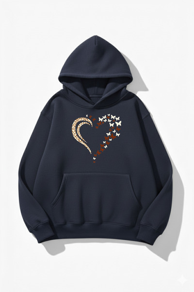 uyguntarz Hanorac unisex cu textura moale, fluture, leopard, inimă, cu imprim...